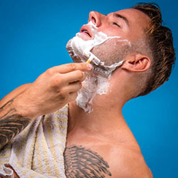 men shave for charity