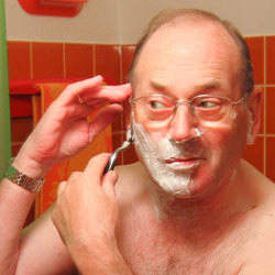 men shave for charity