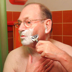 men shave for charity