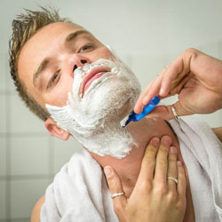 men shave for charity