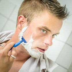 men shave for charity