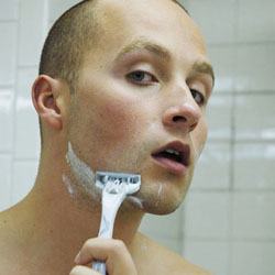 men shave for charity