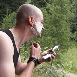 men shave for charity