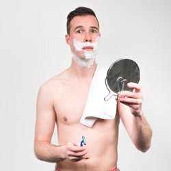 men shave for charity