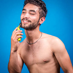 men shave for charity