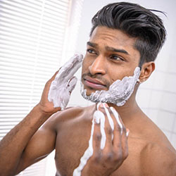 men shave for charity