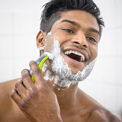 men shave for charity