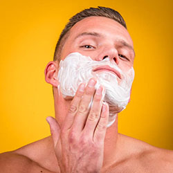 men shave for charity