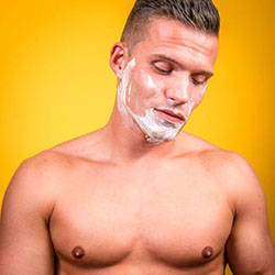 men shave for charity