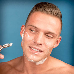 men shave for charity