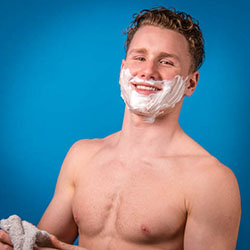 men shave for charity