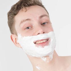 men shave for charity