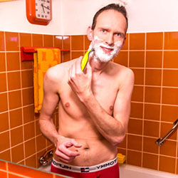 men shave for charity