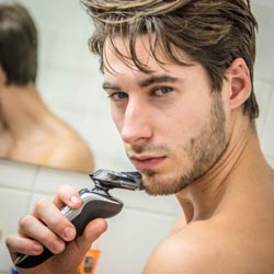 men shave for charity