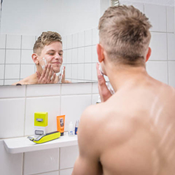 men shave for charity