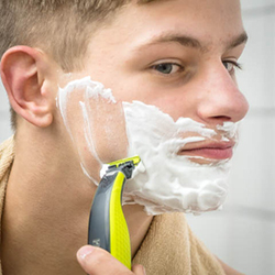 men shave for charity