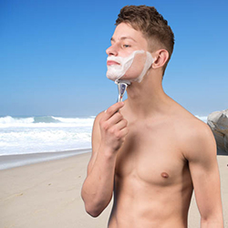 mannen scheren de baard voor het goede doel